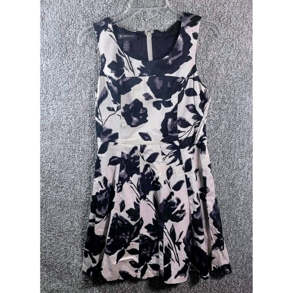 INC International Concept Floral Dress Sleeveless Black White - Womens Petite 10 - Picture 1 of 6